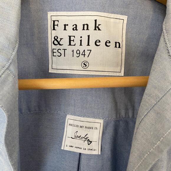 Frank & Eileen Joedy Boyfriend Fit Button Up Shirt Womens Size Small Blue Career - Picture 5 of 5